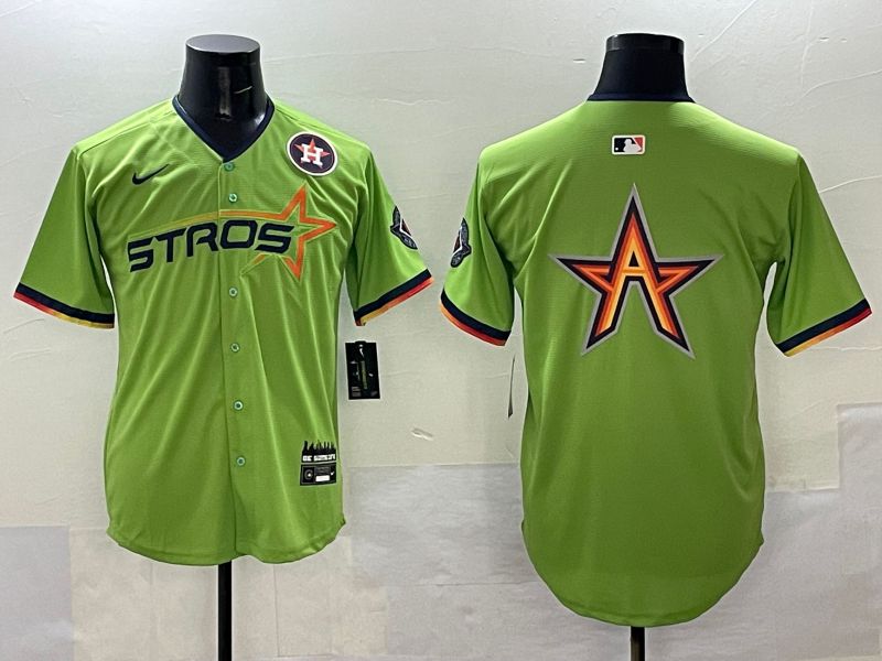 Men Houston Astros Blank Green three generations Joint Name 2025 Nike MLB Jersey style 9->houston astros->MLB Jersey